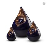 Keramische kunst urn Celest kobaltblauw met goudkleur Medium | fp-FPU 001 M