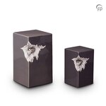 Keramische urn Mastaba antraciet met hartje Medium | fp-KU 015 M