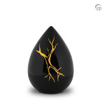 Keramische urn Kintsugi glans zwart medium | fp-KU 198 M