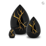 Keramische urn Kintsugi glans zwart | fp-KU 198