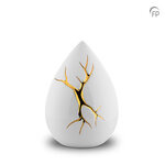Keramische urn Kintsugi glans wit medium | fp-KU 199 M