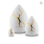 Keramische urn Kintsugi glans wit medium | fp-KU 199 M