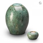 Keramische urn Pottery Bonny smaragdgroen met kaarsenhouder keepsake | fp-KU 301 K