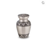 Metalen urn klassiek model in zilverkleur en zwart keepsake | fp-HU 128 K