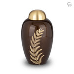 Metalen urn klassiek model in donkerbruin met goudkleur | fp-HU 240