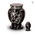 Klassieke natuurstenen urn met karakter in zwart met wit | fp-SU 6781