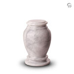 Klassieke natuurstenen urn met karakter in donkergrijs met lichtgrijs keepsake | fp-SU 6783 K
