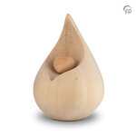 Elegante houten design urn Celest collectie druppelvorm met hartje | fp-FPU 031