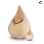 Elegante houten design urn Celest collectie druppelvorm met hartje | fp-FPU 031