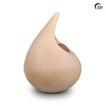 Biologische urn Celest model traan met hartje zandkleur | fp-FPU 021
