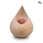 Biologische urn Celest model traan met hartje zandkleur | fp-FPU 021