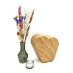 Houten kleine urn hart Eikenhout | hu-DHU A 201