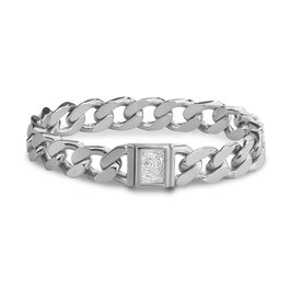 Zilveren schakelarmband vingerafdruk vanaf 21 cm | sy-BG 012 F +21