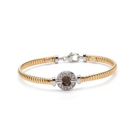 Zilver geelgoud vergulde armband met zirkonia | sy-BL 005