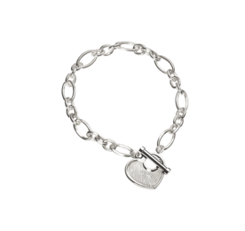 Schakelarmband met hartvormige bedel | tw-751
