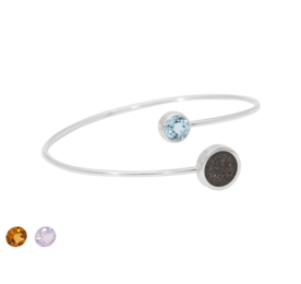 As armband in zilver met briljant in kleur | tw-815