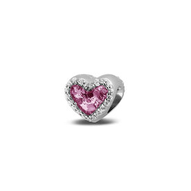 Zilveren bedel hart met zirkonia | sy-803 S