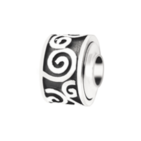 Kraal zilver met krul motief | tw-3002