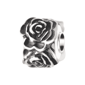 Kraal zilver met roos motief | tw-3003