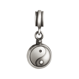 Bedel zilver met een yin/yang symbool | tw-3011