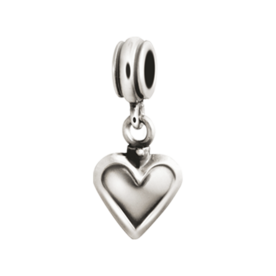 Bedel zilver met een hartje met glansrand | tw-3013