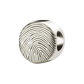 Kraal zilver in de  ronde vorm met vingerafdruk | tw-755