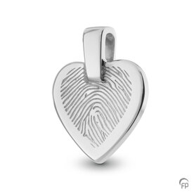 Atlantis Memorials hanger hartje 14 mm met vingerafdruk glans | fp-HF 109.145