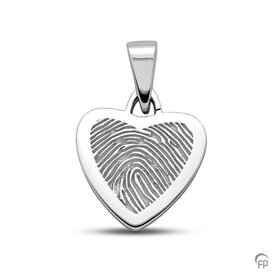 Atlantis Memorials hanger hartje 14 mm met vingerafdruk glans | fp-LFP 06-155