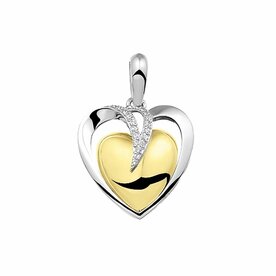 Double Heart Bicolour Pendant | sy-110 SB