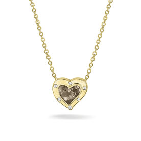 Goud vergulde hanger met hartje met zirkonia of diamant | sy-605 SG