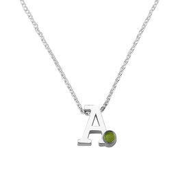 Zilveren ketting met letter en as compartimentje | sy-900 S