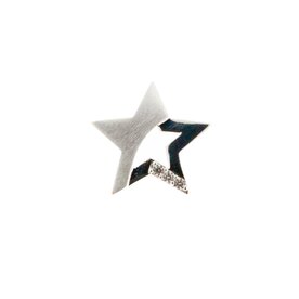 Zilveren hanger ster mat-glans met zirkonia | sy-RL 002