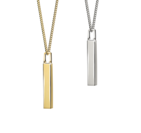 Zilveren hanger model vierkante mini-buis | tw-373