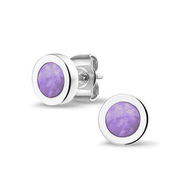 Zilveren as oorknopjes rond | sy-301 S