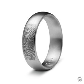 Zilveren ring mat Atlantis Memorials  met vingerafdruk 6 mm | fp-RF 01.6M