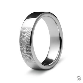 Zilveren ring glanzend Atlantis Memorials  met vingerafdruk 6 mm | fp-RF 02.6
