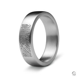 Zilveren ring mat Atlantis Memorials  met vingerafdruk 6 mm | fp-RF 02.6M