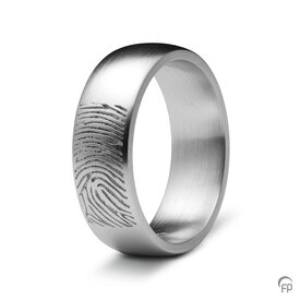 Zilveren ring mat Atlantis Memorials  met vingerafdruk 7 mm | fp-RF 04.7M