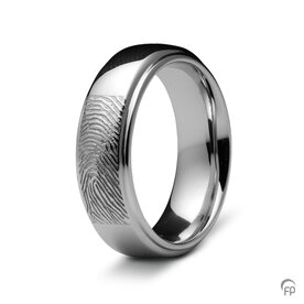 Zilveren ring glanzend Atlantis Memorials  met vingerafdruk 6 mm | fp-RF 05.6