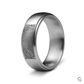 Zilveren ring mat Atlantis Memorials  met vingerafdruk 6 mm | fp-RF 05.6M