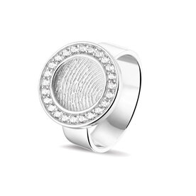 Ring met vingerafdruk en Zirkonia | sy-410 S