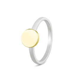 Ring bicolour met ronde schijf voor gravure | sy-458 SY