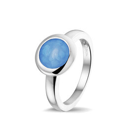 Zilveren gladde as ring  rond | sy-RG 033