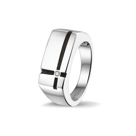 Zilveren as ring  model kruis met Zirkonia | sy-RG 039