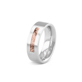 Zilveren as ring 8 mm met 1 bredere streep | sy-RS 006