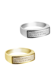 Witgouden dames ring model recht met briljant | tw-523