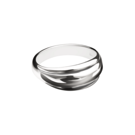 Zilveren elegante asring plooidesign| tw-544