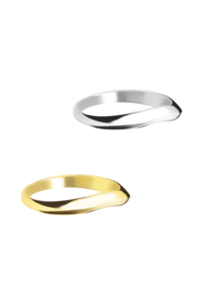 Witgouden as ring model golvend | tw-599