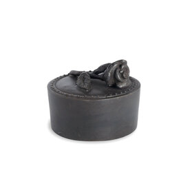 Handgemaakte mini urn van brons met roos| ds-B-04