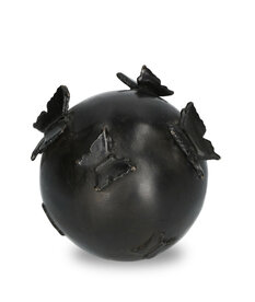 Handgemaakte mini urn van brons vlinders op een bol | ds-B-09